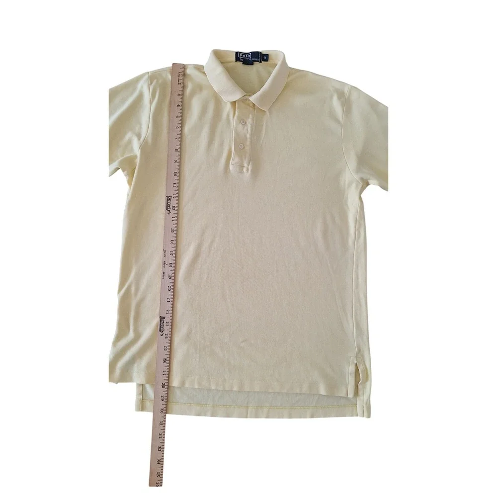Polo Ralph Lauren Mens Medium Pale Yellow Cotton Pique Short Sleeve Polo Shirt